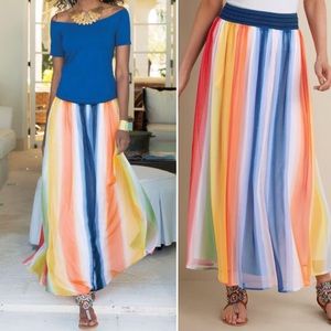 Soft Surroundings Globetrotter Chiffon Maxi Skirt